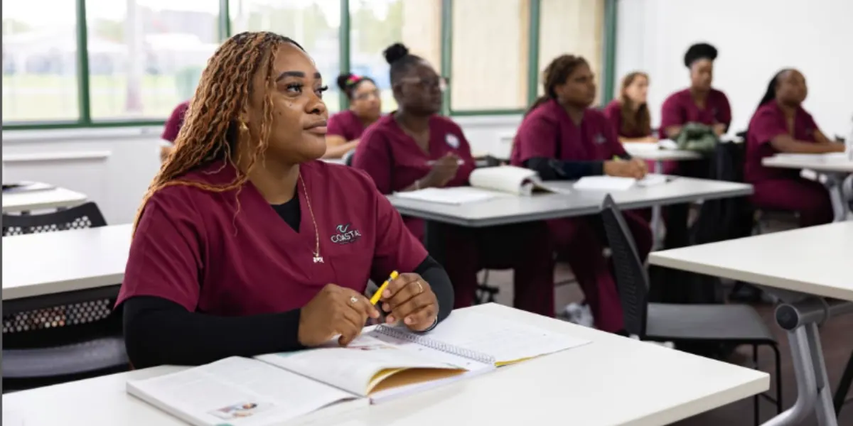 Adult students in a short-term career training class in Florida