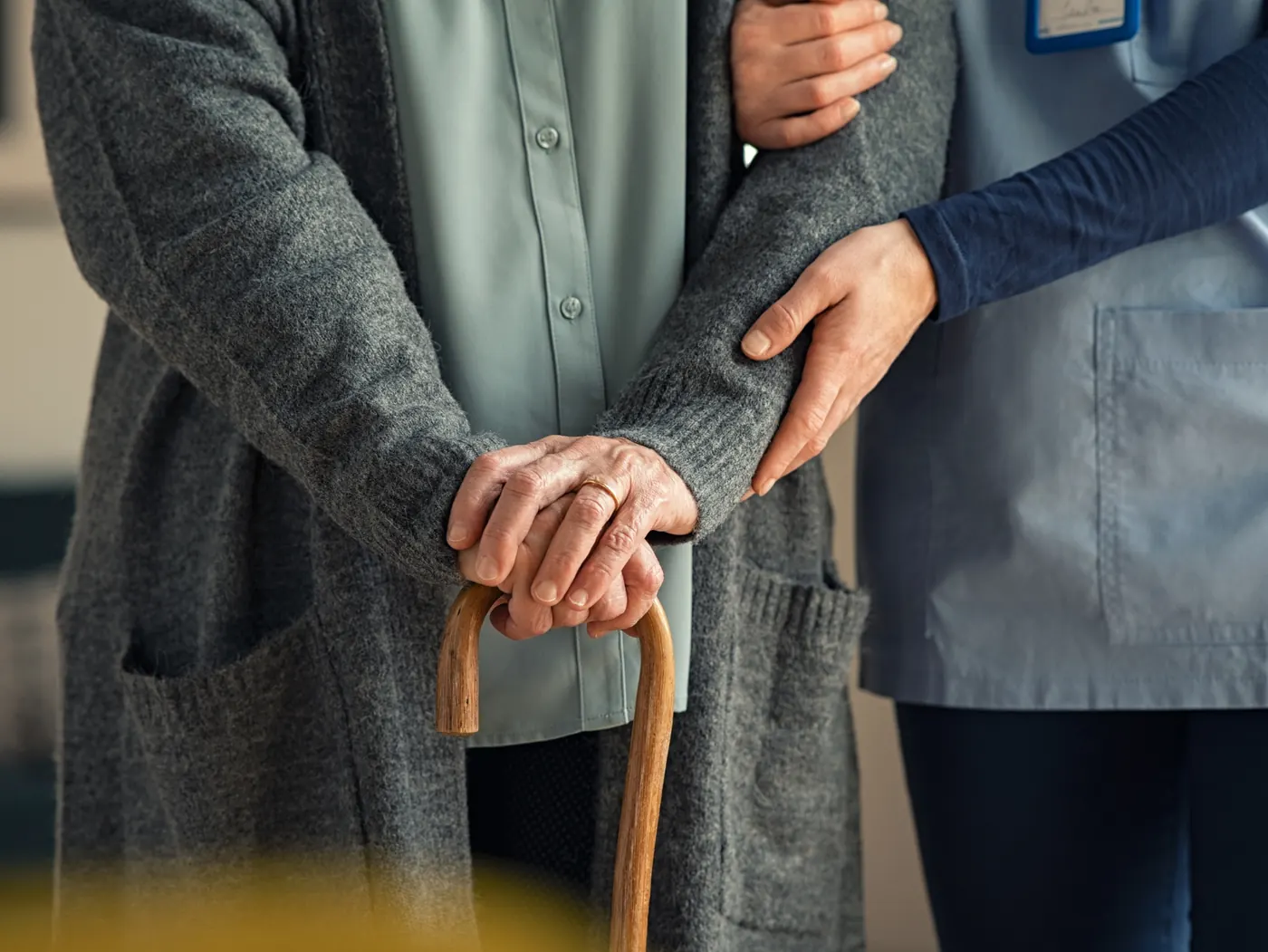 Nursing assistant student caring for a patient