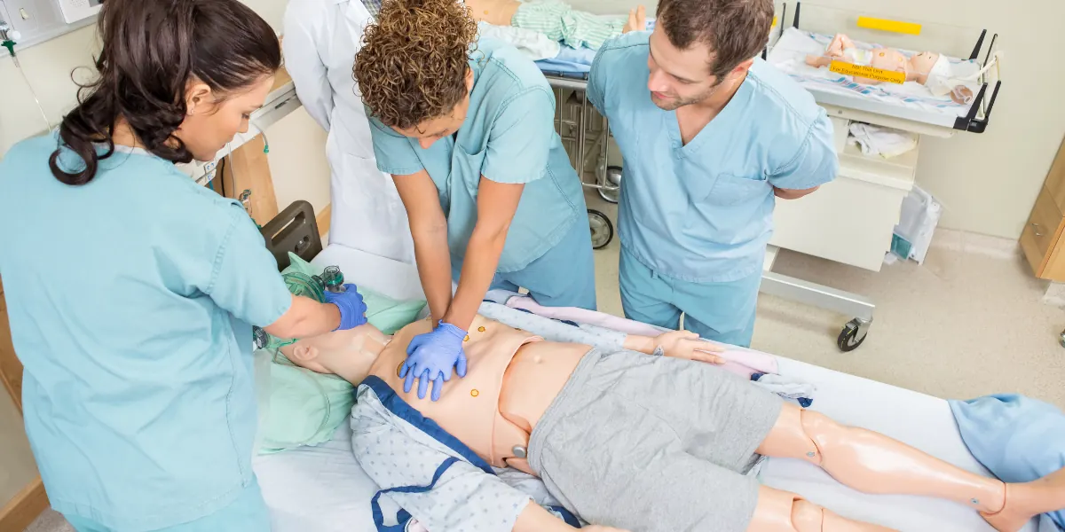 Licensed practical nurse checking a patient's vital signs