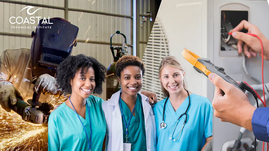Healthcare students training at Coastal Technical Institute